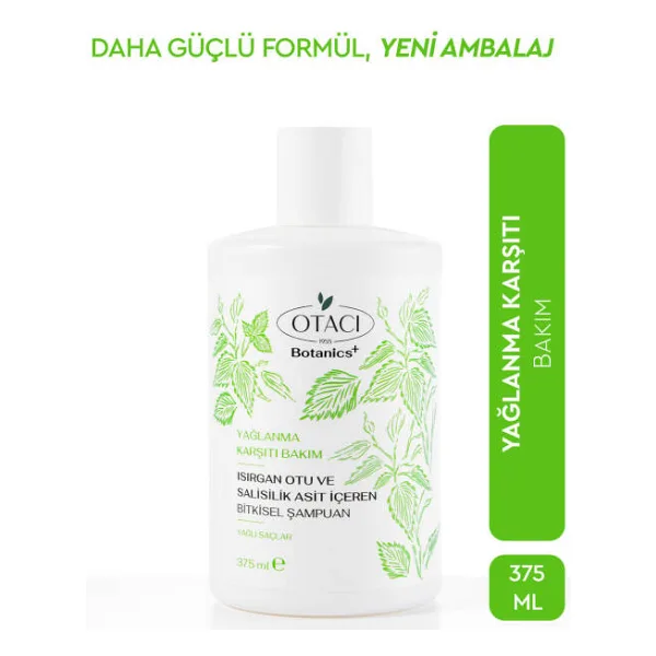 Otacı Botanics+ Isırgan Otu ve Salisilik Asit içeren 375 ml Yağlanma Karşıtı Şampuan
