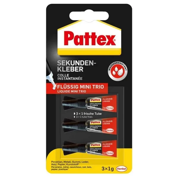 Pattex Süper Mini Trio 1 gr 3'lü Hızlı Japon Yapıştırıcı