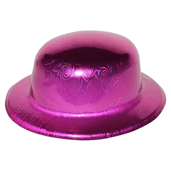 Pembe Renk Hologramli Plastik Yuvarlak Melon 27X24 Cm