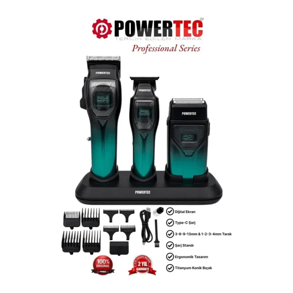 Powertec TR-5900 3'lü Erkek Bakım Seti