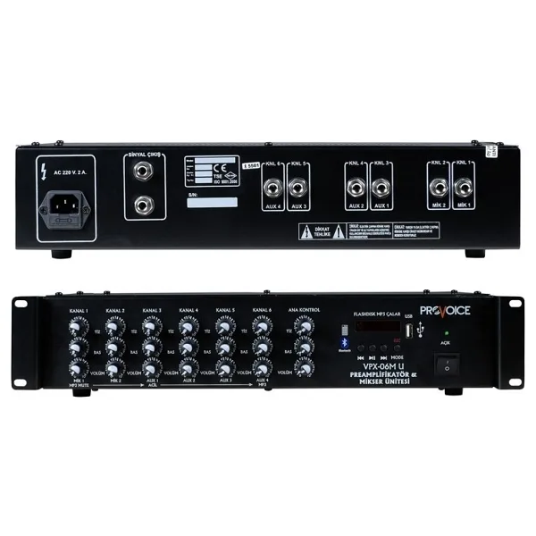 Provoice VPX-06 Rack Tipi 6 Kanal Mikser