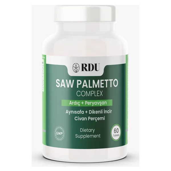 Rdu Saw Palmetto Complex Ardıç Civanperçemi Peryavşan Bitkisel Gıda Takviyesi 60 Tablet
