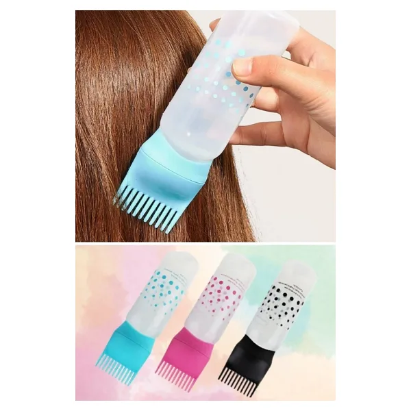 Saç Boyama Aparatı Tarak Başlıklı Saç Boyama ve Bakım Şişesi - Kolay Yağ ve Boya Uygulama
