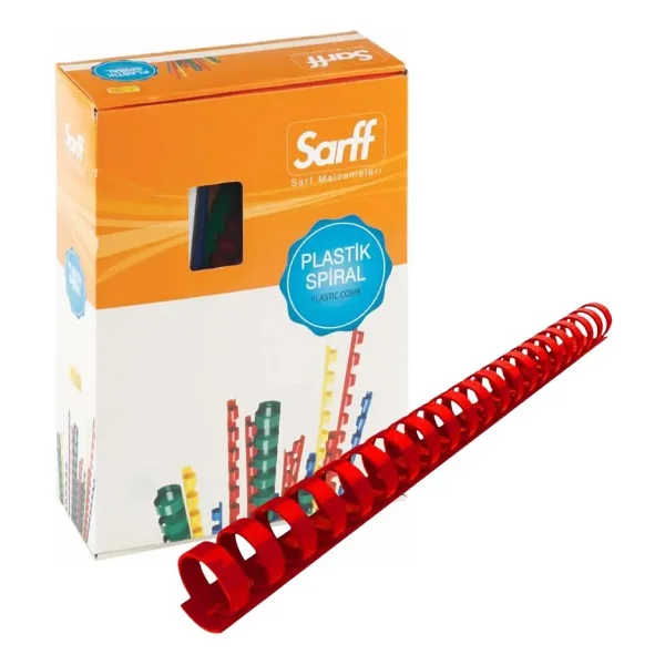 Sarff 18mm.KIRMIZI DELUX Plastik Spiral 100 Adet.
