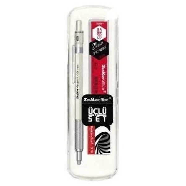 Scrikss Graph-X Beyaz 0.5 mm 3'lü Versatil Uçlu Kalem Seti