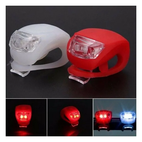 Silikon Bisiklet Işığı Ledli Çakarlı Bisiklet Işığı 1 Çift