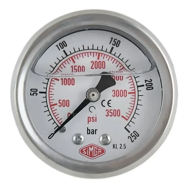 Simga Çap Ø63 mm Arkadan Bağlantılı Gliserinli Manometre - 0-10 bar