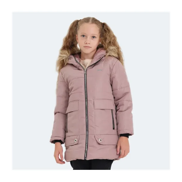 Slazenger Camelia Kapüşonlu Pudra Çocuk Mont