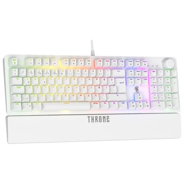 Throne Lumina K1 Argb Red Switch - Makro Yazılım - Bilek Desteği - Full Anti-Ghosting 104 Tuşlu Mekanik Klavye