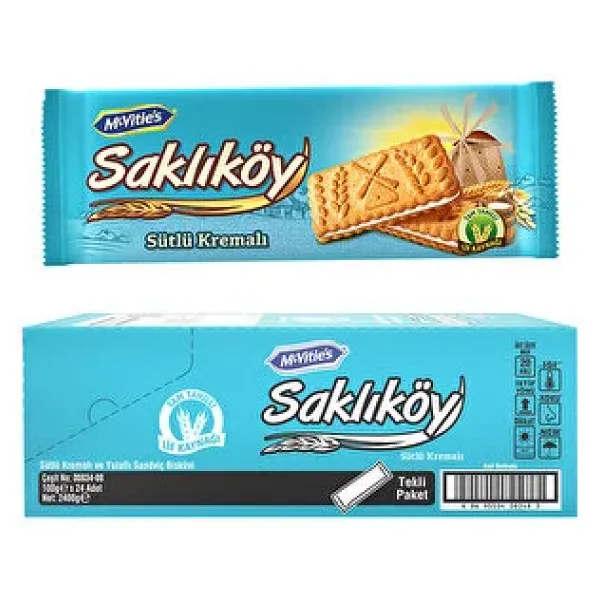 Ülker Saklıköy Sütlü Kremalı Bisküvi 100 gr 24'lü