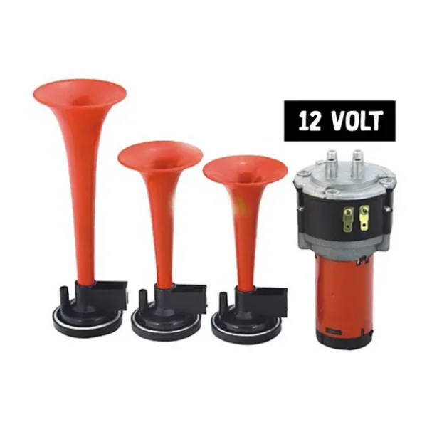 Universal Havalı Korna 3 Borulu Motorlu 12 Volt