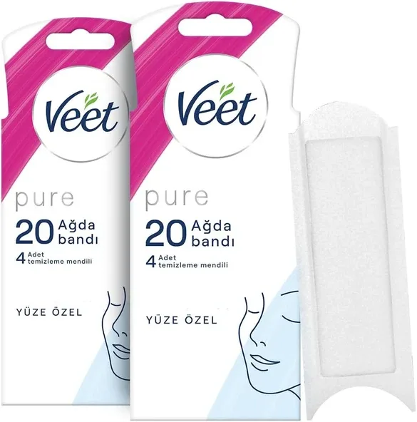 Veet Pure Hipoalerjenik Yüze Özel 20'li 2 Adet Sir Ağda Bandı