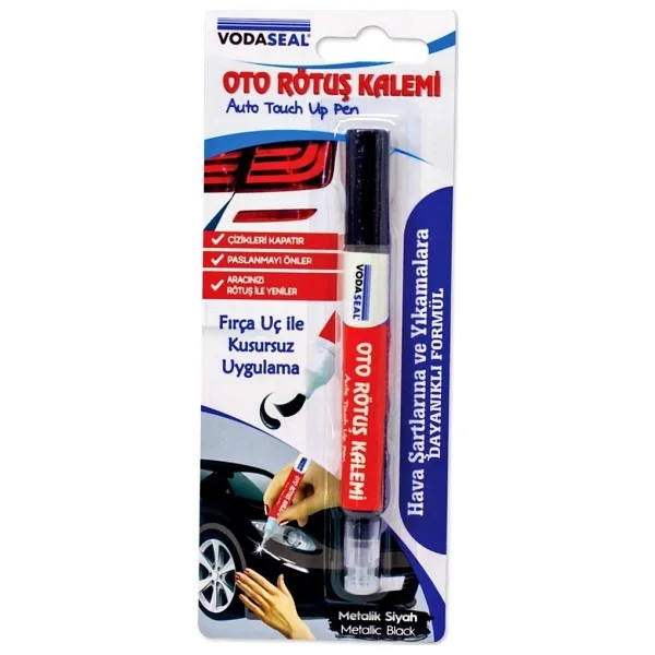 Vodaseal Arac Oto Rotus Cizik Kalemi Metalik Siyah Boya Kalemi
