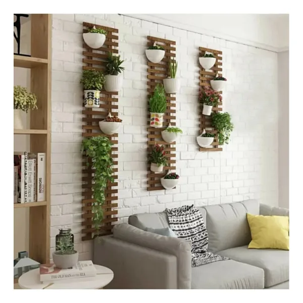 Wooden Factory Ahşap Merdiven Tipi Saksılık - Çok Katlı Çiçeklik Raf Bahçe ve Balkon Dekoru