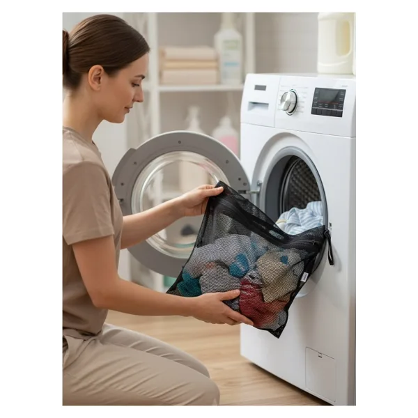 Yorni 2 Adet 30X36CM, Siyah, Fermuarlı, Askılı, Seyahat, Plaj, Valiz, Çamaşır Yıkama Için Çok Amaçlı Çanta, File Torba, Organizer