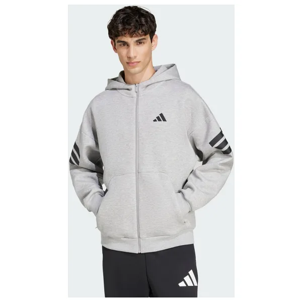 Adidas Future Icons 3-Stripes Full-Zip JD4828 Gri Erkek Eşofman Üstü