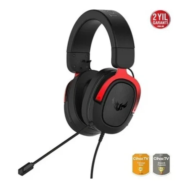 Asus TUF GAMING H3 Kırmızı 7.1 Kablolu Kulak Üstü Oyuncu Kulaklığı