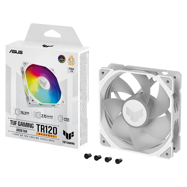 Asus TUF Gaming TR120 ARGB Reverse Beyaz 12 cm Kasa Fanı