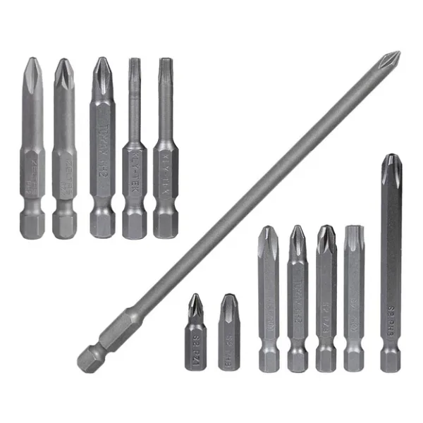 Badem10 13 PARÇA SET İzeltaş-Klytek Matkap Bits Uç Vidalama Ucu Düz Yıldız Torx Uç