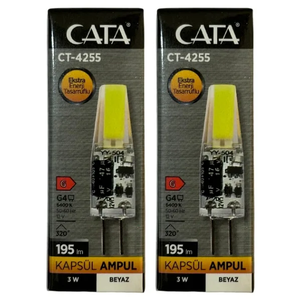 Cata CT-4255 Beyaz Işık 3 W G4 2'li Kapsül LED Ampul
