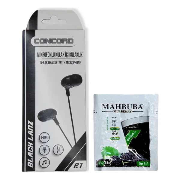 Concord E1 Siyah Kablolu Mikrofonlu Kulak İçi Kulaklık