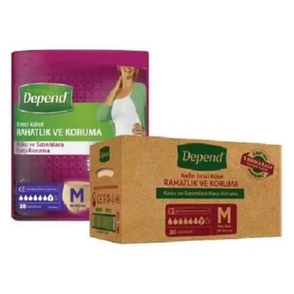 Depend Emici Külot Kadın Orta Boy M 30'lu Hasta Bezi