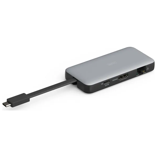 Dıgıtus Usb-C Travel Docking Station, 7-Port (Usb-C Travel Docking Station, 7-Port, 1x HDMI 2x USB 3.2 Gen 1, 1x RJ45, 1x Sd,1x Microsd, 1x Pd )