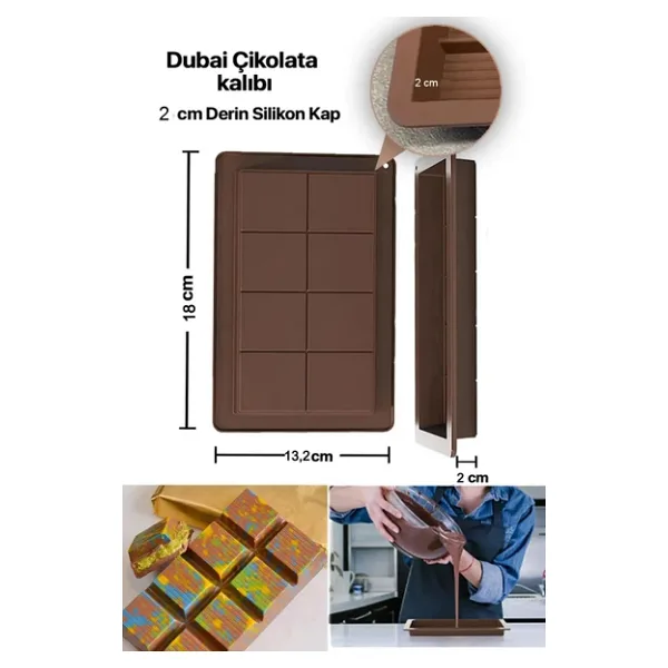 Dubai Çikolatası Kalıbı Büyük Silikon Çikolata Kalıbı ( Bpa Free )