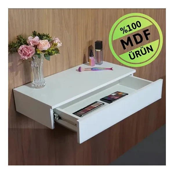 ENG AHŞAP Makyaj Masası Dresuar MDF Çekmeceli Duvara Montajlı Dolap