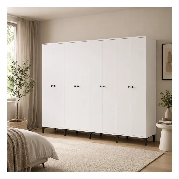 Garaj Home 8 Kapaklı Dolap Beyaz