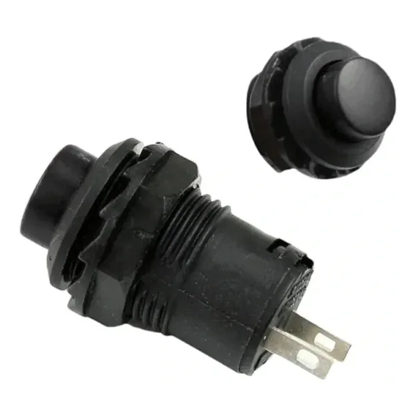 IC-191C (IC-186D) Buton Plastik Yaylı 12mm 2P DS-227 Siyah