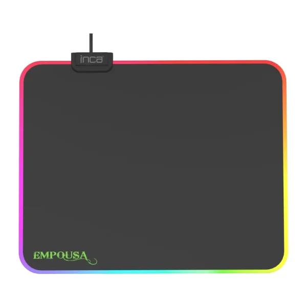 INCA IMP-024T EMPOUSA RGB 7 LED MEDIUM MOUSEPAD (320X270X3MM),12 Farklı Değişebilen Dokunmatik Işık Efekti,Hızlı Kayan Yüzey, Kaymaz Kauçuk Taban