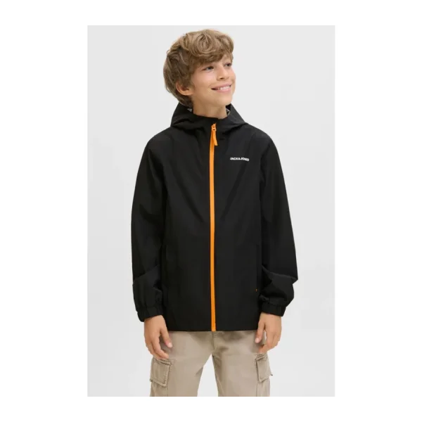 Jack & Jones JJEFLYNN RAIN JACKET SN J Siyah Erkek Çocuk Ceket - 10 Yaş