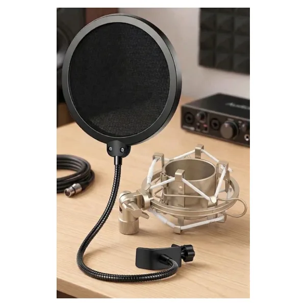 Lastvoice Ps-01SMX Pop Filter + Metal Gri Shock Mount Set