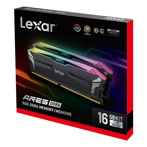 Lexar Ares RGB 16 GB (2x8) 3600 MHz CL18 LD4BU008G-R3600GDLA DDR4 Ram