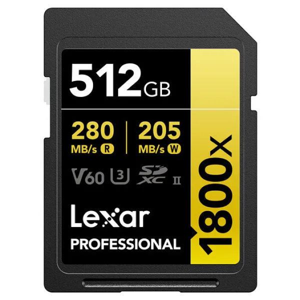 Lexar Gold Series 1800x LSD1800512G Class 10 UHS-II U3 V60 512 GB Hafıza Kartı