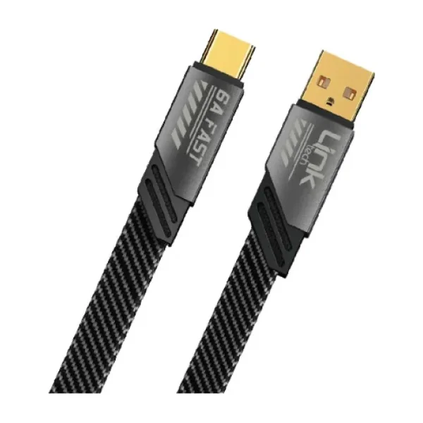 LinkTech K470 Mecha Style 1.2 m Gri USB to Type-C Hızlı Şarj Kablosu
