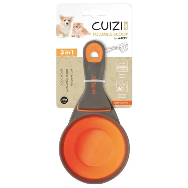 M-Pets Cuizi 3in1 Fonksiyonel Turuncu 237 ml Mama Ölçü Kabı