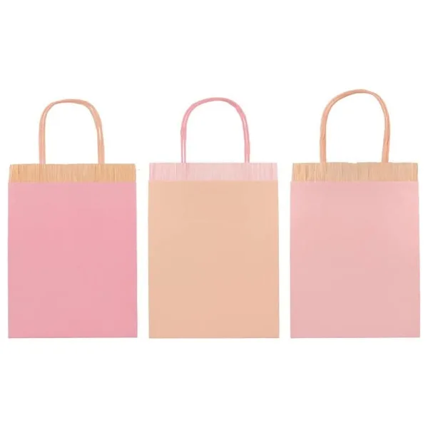 Meri Meri - Pink Fringe Party Bags - Pembe Püsküllü Hediye Çantaları (8'li)