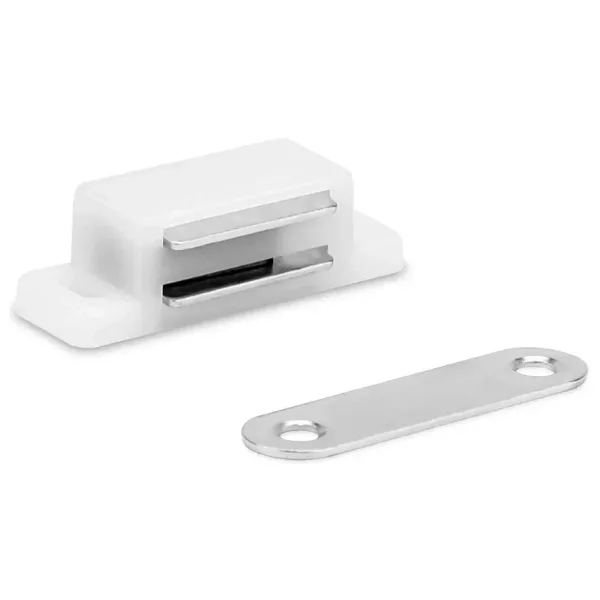 Mıknatıslı Plastik Mobilya Kapak Kilidi 31x15x14mm - Beyaz