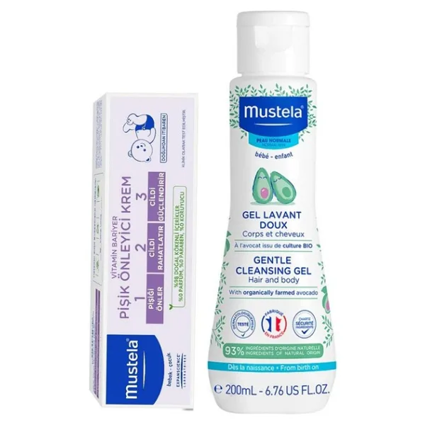 Mustela Yenidoğan Saç Ve Vücut Şampuanı 200 ml + Mustela Pişik Kremi 50 ml