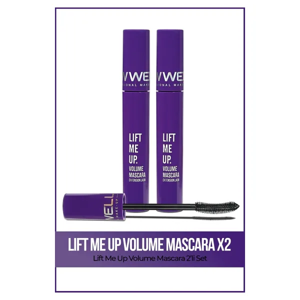 New Well Lift Me Up Volume Hacim Veren 2 Adet Yoğun Siyah Maskara