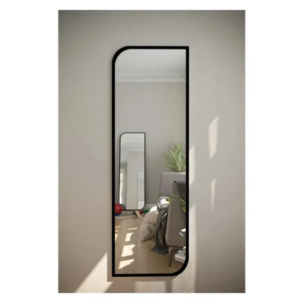 nysamo Siyah Çapraz Oval Dekoratif Boy Duvar Aynası 40x120 Cm