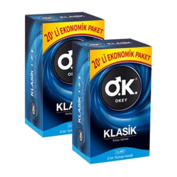 Okey Klasik 20'li 2 Adet Prezervatif