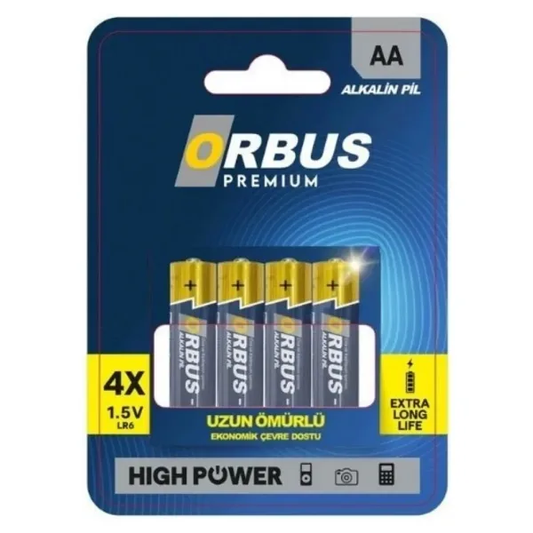 Orbus LR6 Alkalin AA Kalem Pil 4'lü Blaster