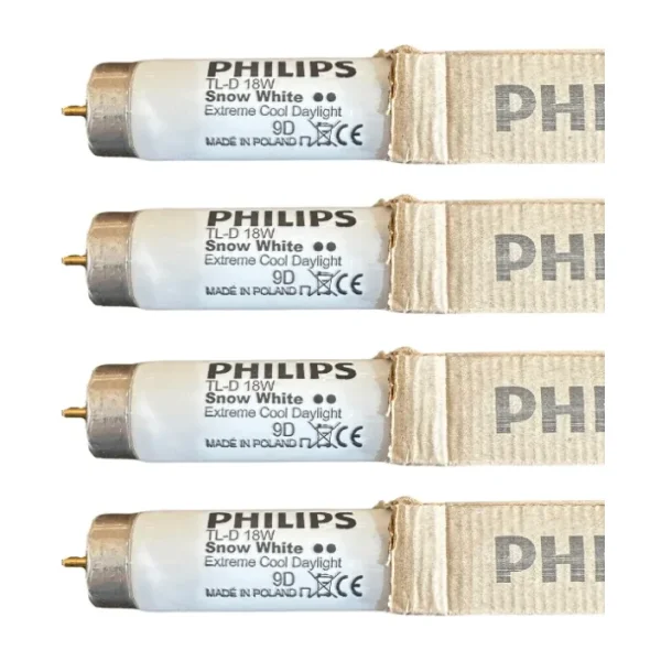 Philips 18W Snow White 12000K (Beyaz Isik) G13 Duylu Floresan (4 Adet)