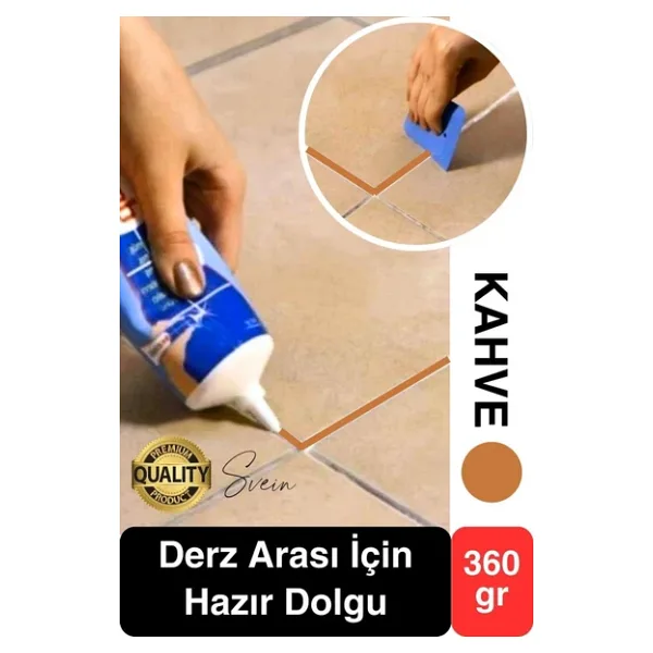 Premium Fayans Arası Kahve Hazır Derz Dolgu Gaga Uç Tüp Mermer Mutfak Banyo Zemin Duvar Onarıcı