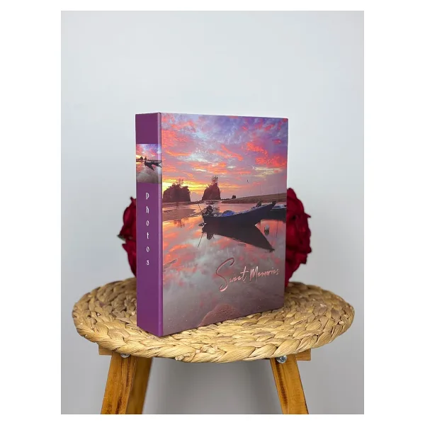 Rabsev Fotoğraf Albümü 10x15cm 200 Fotoğraf Kapasiteli Renkli Sandal Desenli Anı Albümü