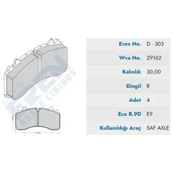 Saf Dıngıl E.m Dısk Balata 29162