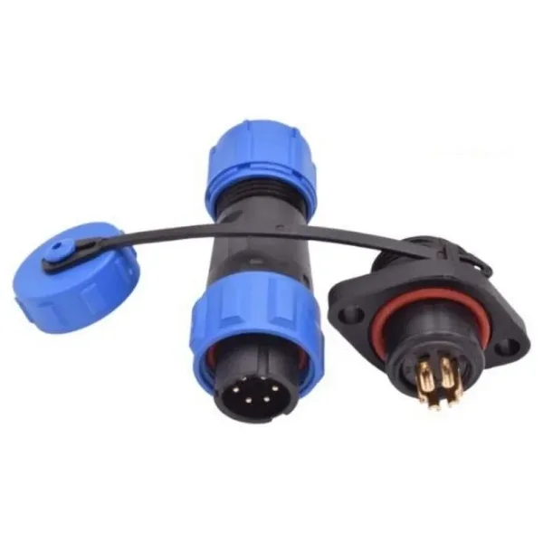 SD13 6 Pin 13mm Su Geçirmez Konnektör Takımı - Flanşlı Panel Tipi